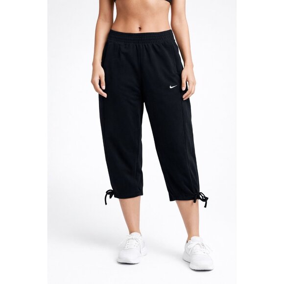 Nike Pants - Nike Black Cropped Jogger Pants Side Tie Detail Size XS